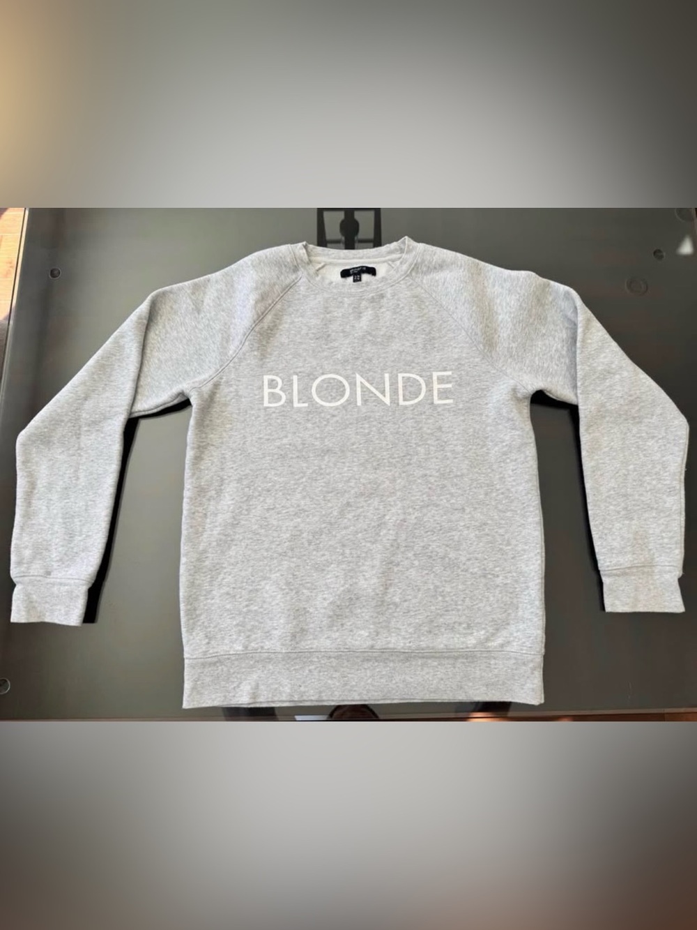 Brunette The Label Grey 'BLONDE' Kids Crewneck Sweatshirt